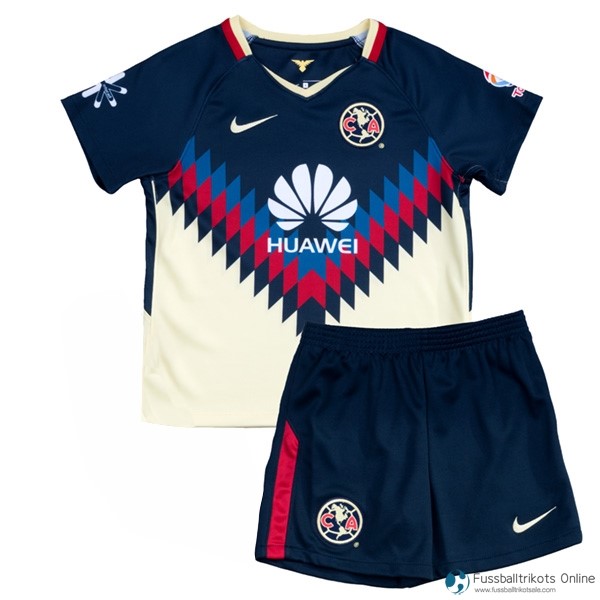 Club America Trikot Heim Kinder 2017-18 Gelb Blau Fussballtrikots Günstig